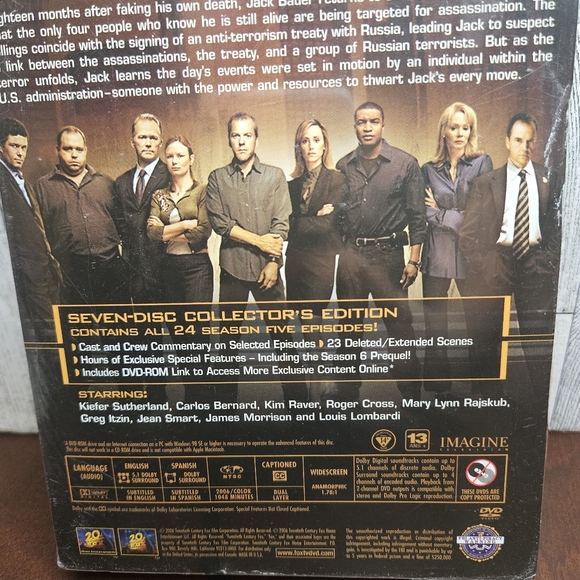 24 DVD Season 5 Kiefer Sutherland 5th Season Seven-Disc Collector's Edition - Picture 8 of 8